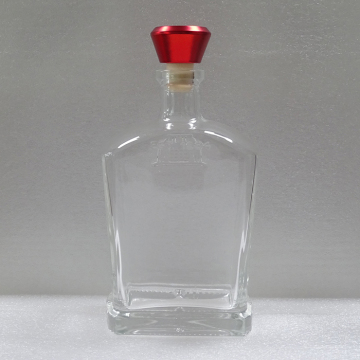 China flat squre white frosted pisco spirits alcoholic 750ml empty glass bottle