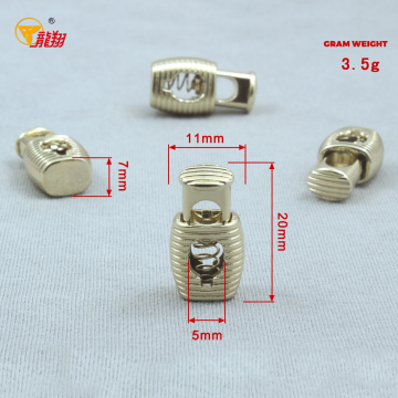 Ribbed Oval Metal Spring Cord Lock