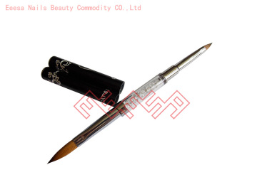 Eeesa Metal Handle Beauty Art Kolinsky Hair Diamond Like Nail Brush Acrylic Crystal Nail Brush