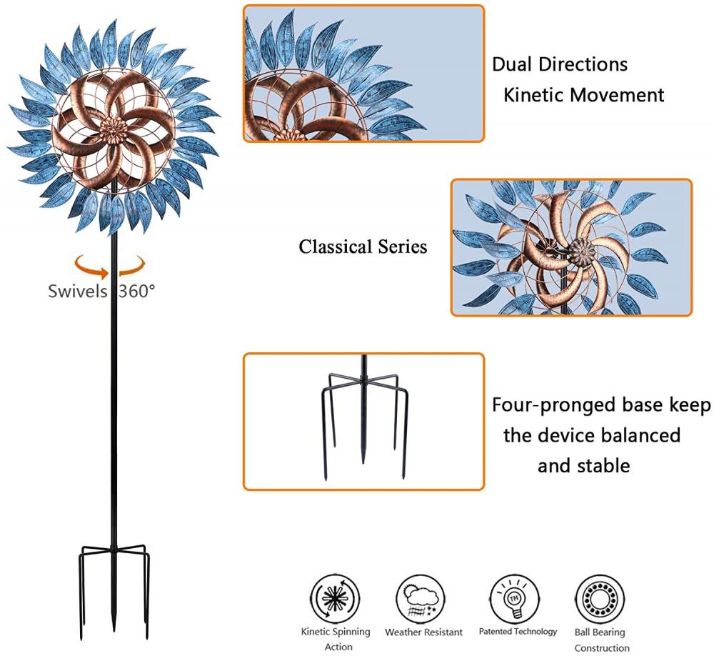 Grote tweeweg windsculpturen voor tuindecoratie