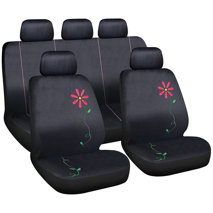 कशीदाकारी डिजाइन एकल जाल यूनिवर्सल कार सीट कवर