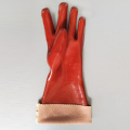 Темно -красный ПВХ окунул длинные защитные перчатки 45 см.