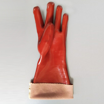 Dark red pvc dipped long protective gloves 45cm