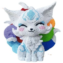 70CM Colorful Nine Tail Fox Home Decoration & Decompression Education Toy Building Blocks for Adults
