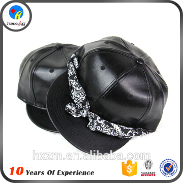 Flat brim free sample leather cap