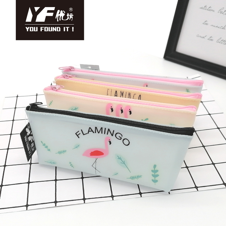 Custom flamingo style silicone pencil case