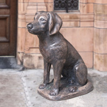 Hot sale garden decor life size bronze labrador sculpture