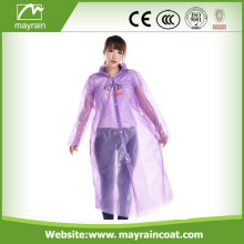 Purple PE Disposable Raincoat