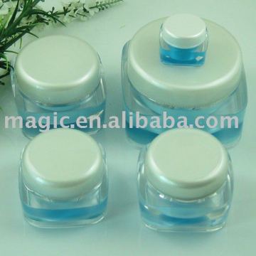 fancy design/shape Empty Square acrylic jars Packaging container cream jars