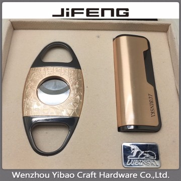 Wholesales custom cigar accessory set cigar cutter,cigar lighter