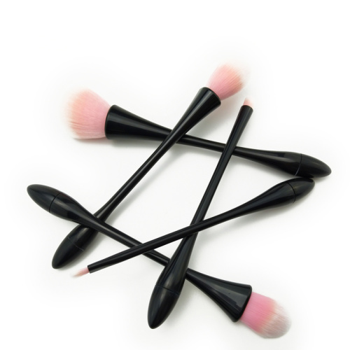 5 pc set kuas makeup hitam dan pink