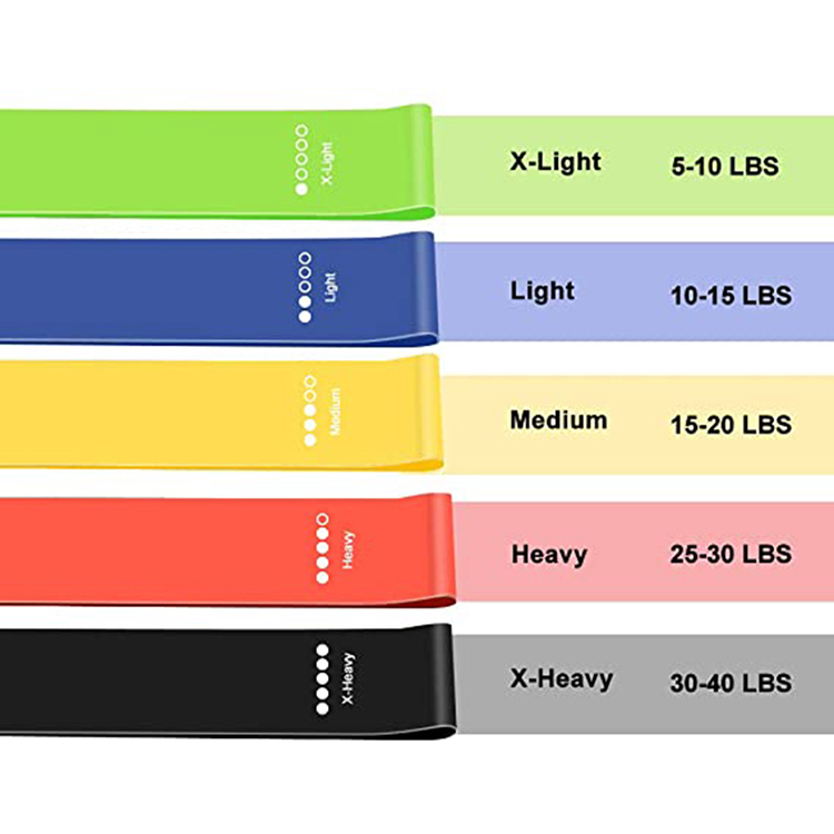 Professional Resistance Loop Bands 5 Pack Exercise Bands for Legs and Butt Yoga Strength Training Bands Carry Bag