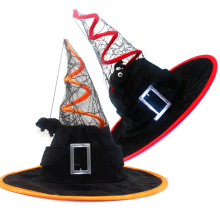 Witch Hat Halloween Props - Canary Velvet Wizard Hat for Party Decorations