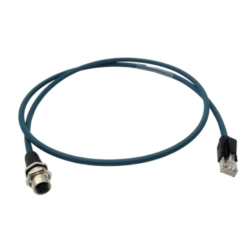 M12 Female to RJ45 Shielded Cat 5e Cable