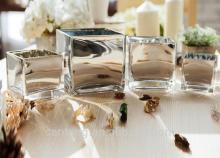 Square beautiful glass vase