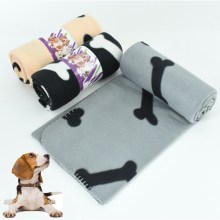 Pet Blanket Double Plush Paw Printed Knitted Warm Throw Polar Fleece Pet Blanket China Factory