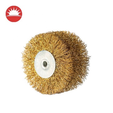 Nylon Wire Brush Strip Flat-Shaped Circular Brass Wire Wheel Brush with Soft Nylon Backing