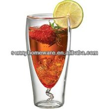 double wall wine glass / glass wine cup mug / red wine glass