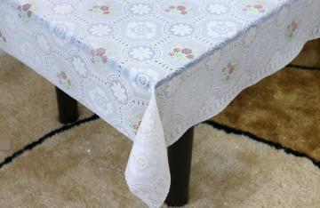 Printed pvc lace tablecloth by roll plastic