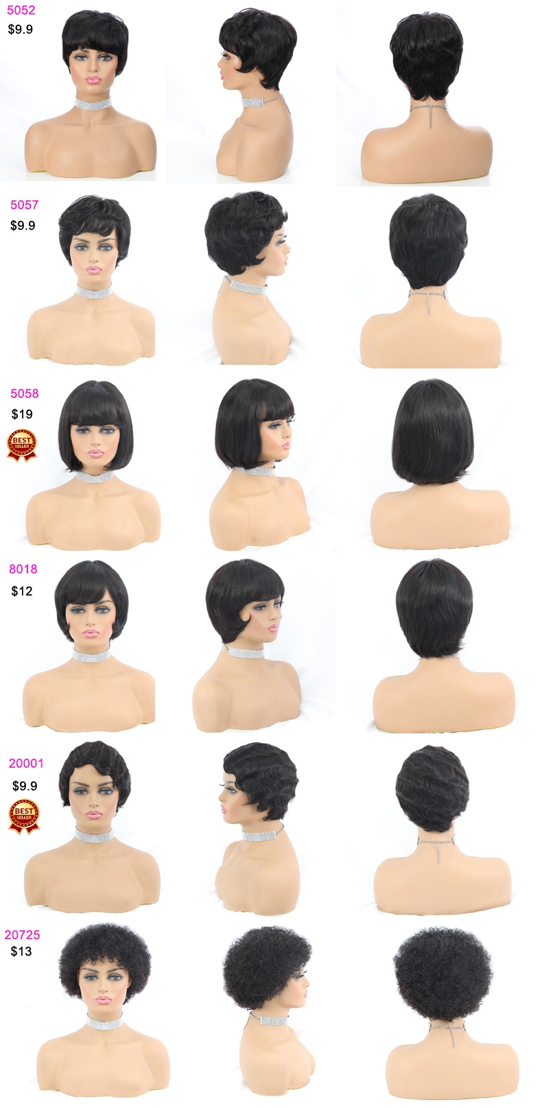 Lsybeauty 100% Virgin Brazilian Human Hair Wigs Cheap Wholesale Natural Human Hair Wigs For Black Women None Lace Wigs