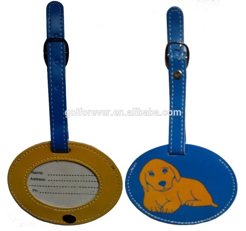 leather golf bag tag with printing logo