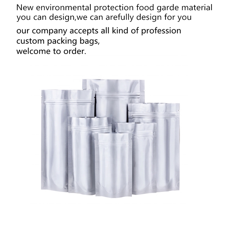 Benutzerdefinierte druck aluminiumfolie aufstehen druckverschluss pounch Custom printing aluminum foil stand up ziplock pounch