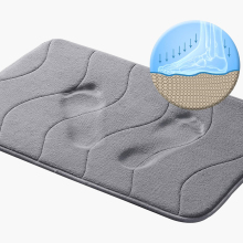 Bath Mat Non-Slip Gray Memory Foam