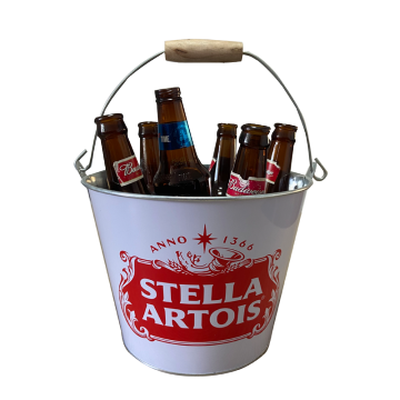 ice bucket with wooden handle