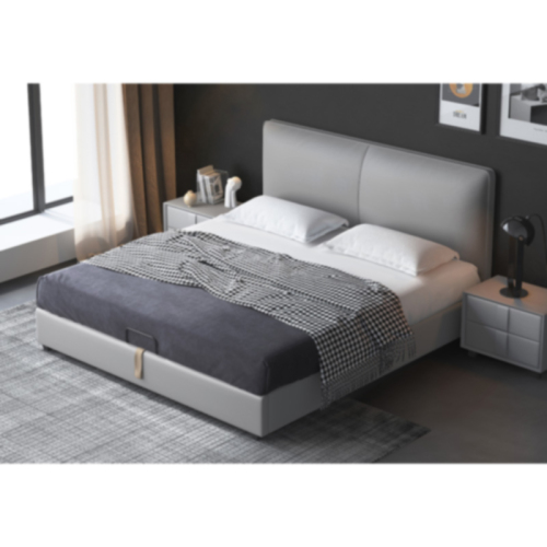 미터가 있는 현대적인 심플한 디자인의 더블 침대