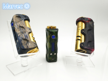 Stabilized wood temperature control vape box MODs