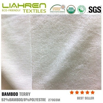 Bamboo baby loop terry fabric, bamboo polyester single warp knitted terry fabric for baby products