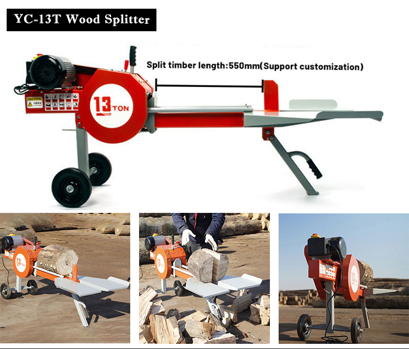 Electric Hydraulic Log Splitter - Portable Wood Splitting Machine 8t ...