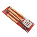 3pcs wooden handle bbq tool set