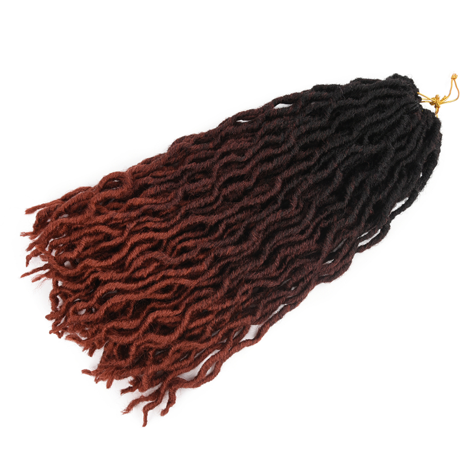 18 Inch 24 Strands Crochet Braids Goddess Ombre Color Faux Locs Synthetic Extension