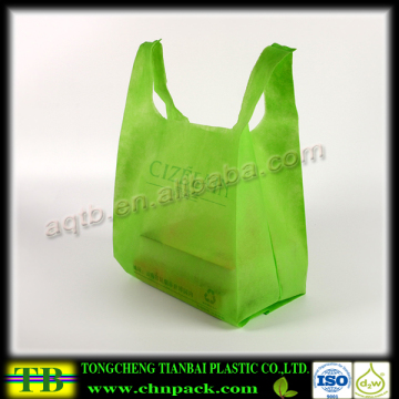 Custom printed vest handle non woven shopping bag foldable bag