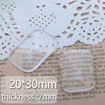 20x30mm Flatback Rectangle Clear Glass Domed Cabochon Cameo Beads For Pendant Base