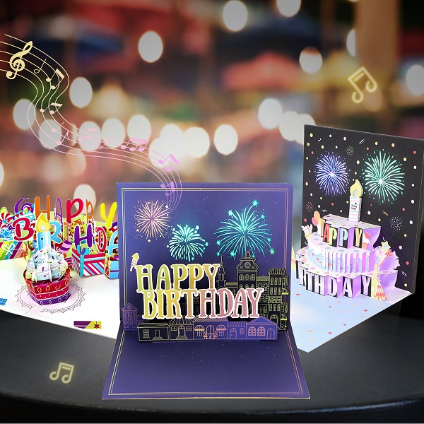 کارت تبریک تولد موزیکال پاپ آپ سه بعدی با 3D birthday musical pop up greeting card with