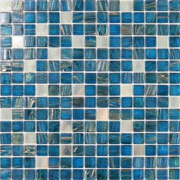 Nouveau Design Argent Mosaïque Verre Bleu Carrelage de la piscine