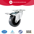 Medium Duty PP Core Swivel Plate Gray Rubber wheel Caster Wheels With Brake