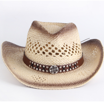 Western Style Panama Crocheted Summer Toyo Straw Hat for Women and Men