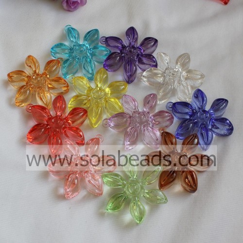 Perles de fleurs en plastique cristal froid 68MM