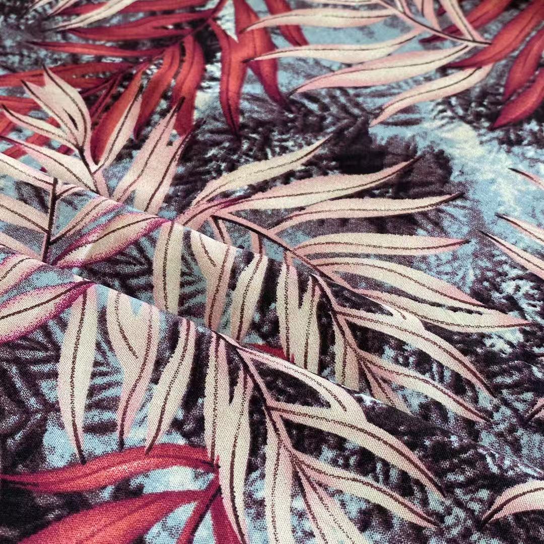 ISP Textile 45s soft challis rayon fabric plain fabric rayon floral printed tecido viscose material viscose 100% rayon fabric