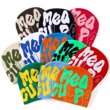100% Acrylic Letter Jacquard Beanie: Custom Oversized Knitted Hats for Men and Women - Perfect Winter Accessory