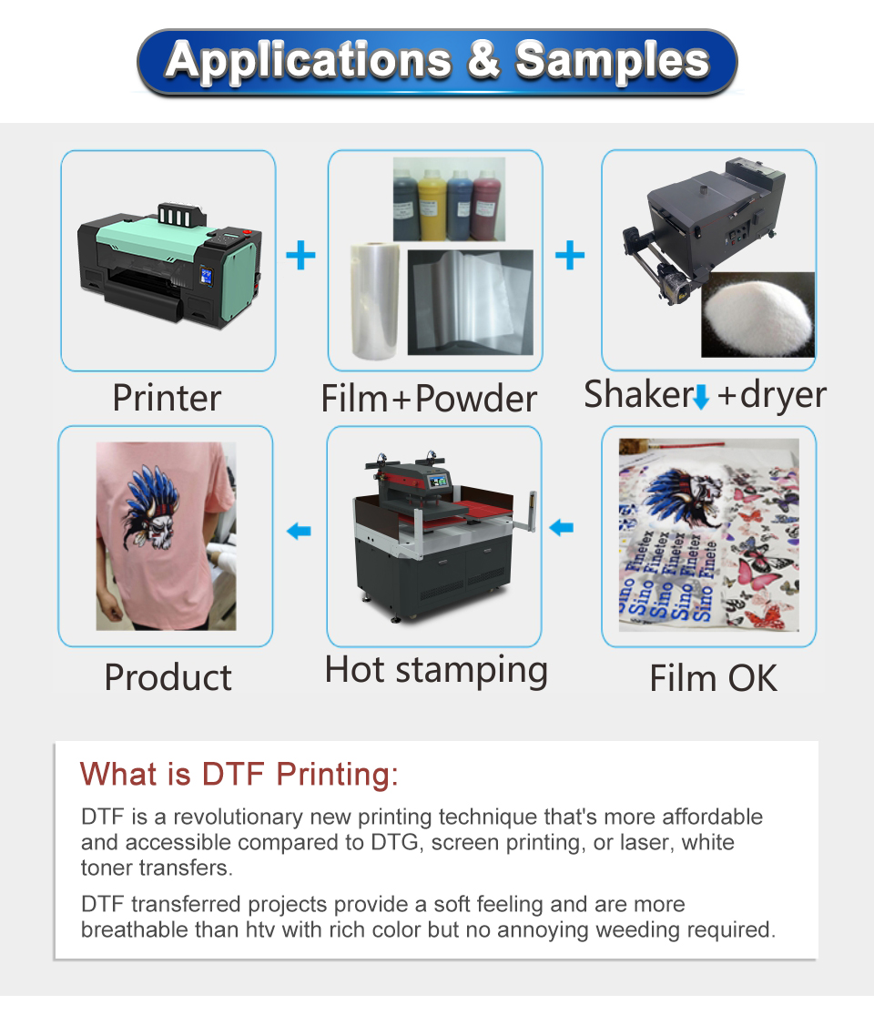 A3 DTF Printer & shake powder machine Desktop Printing Machine For clothes