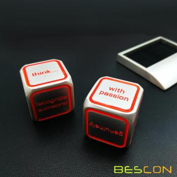 Bescon Promotional Motivational Solid Metallic Dice Set, 2pcs Motivational Desktop Metal Dice Set One Inch D6 Matt Silver