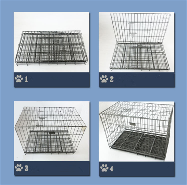 folded galvanized or pvc coated welded pet dog cage (factory)ISO14001