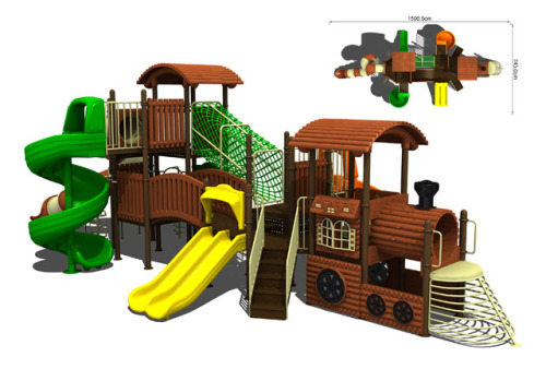 Playground Equipment, Large Slide Combination, used in Park