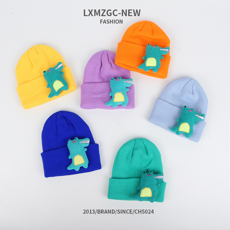 Baby dinosaur candy colored woollen knit hat (3)