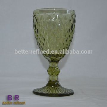 vintaged colored wine glass goblets