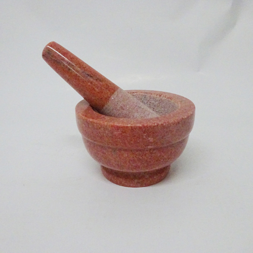 Vữa lát đá hoa cương màu đỏ và Pestle thảo mộc mài